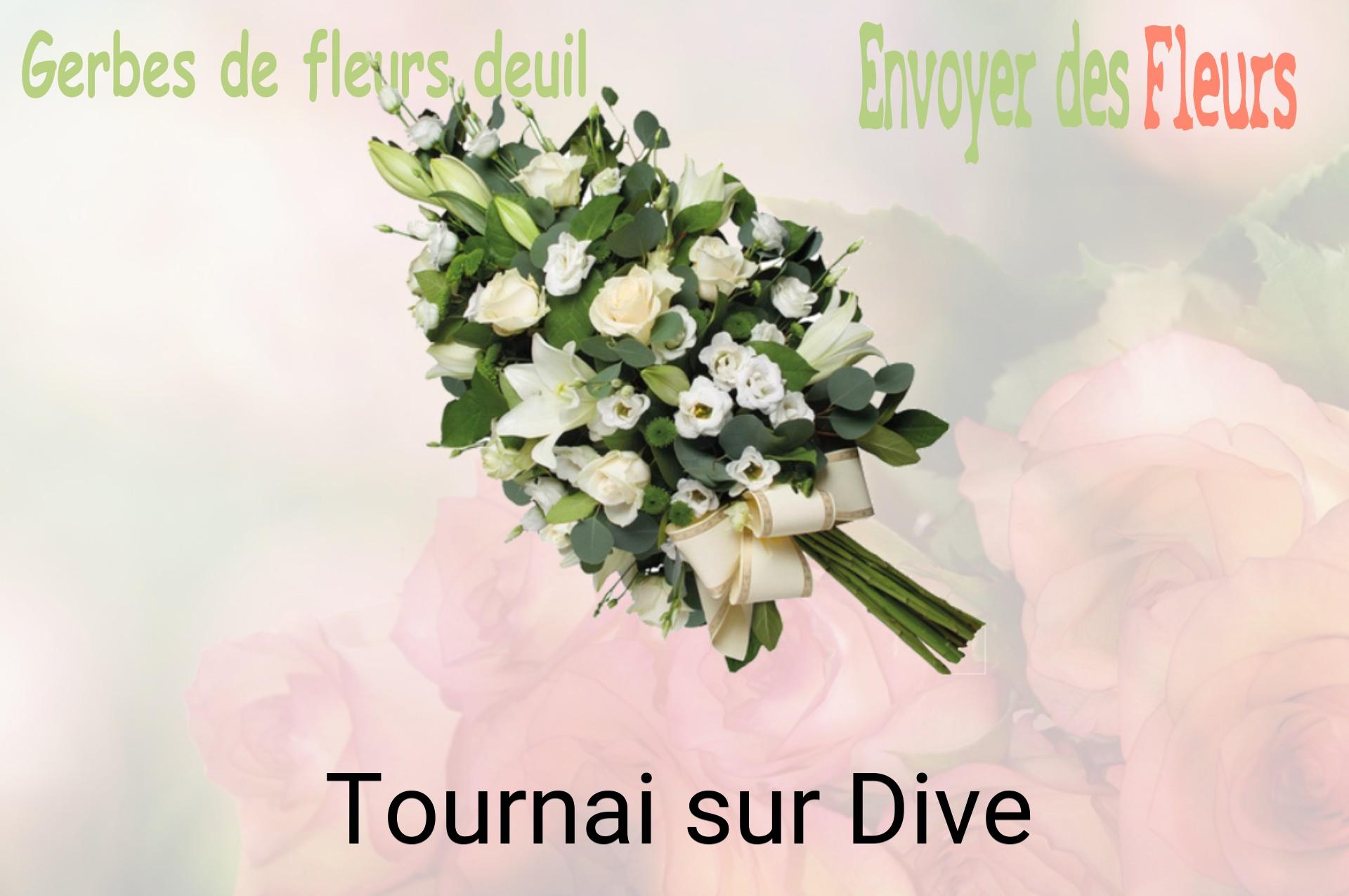 Gerbe de fleurs de deuil livrée à Tournai-sur-Dive